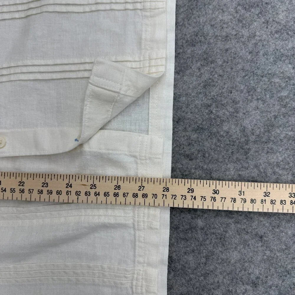 Scotch & Soda Men's Linen Blend Short Sleeve Woven Shirt Medium White, NEW - Picture 10 of 12